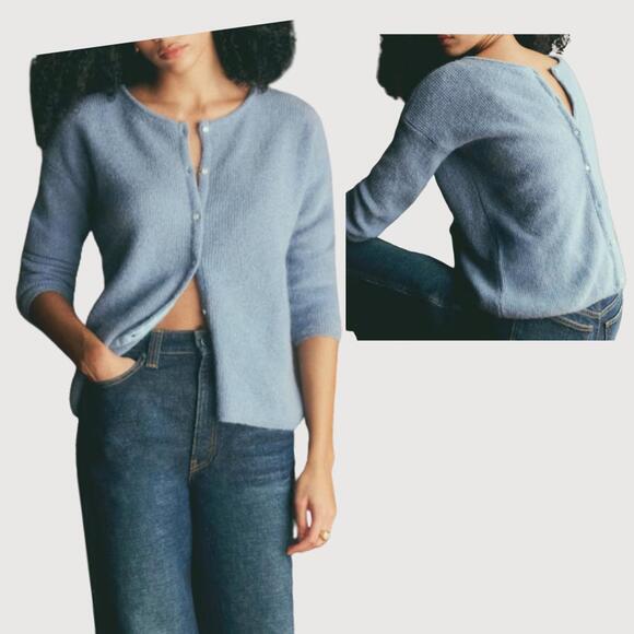 Sezane Sweaters - Sezane Cardigan Gaspard Mohair Alpaca Vintage Blue S